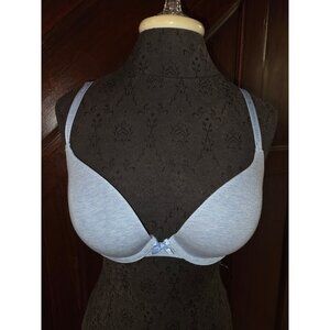 Victorias Secret Push-Up Bra Light Blue Size 38B Adjustable Straps Soft Fabric